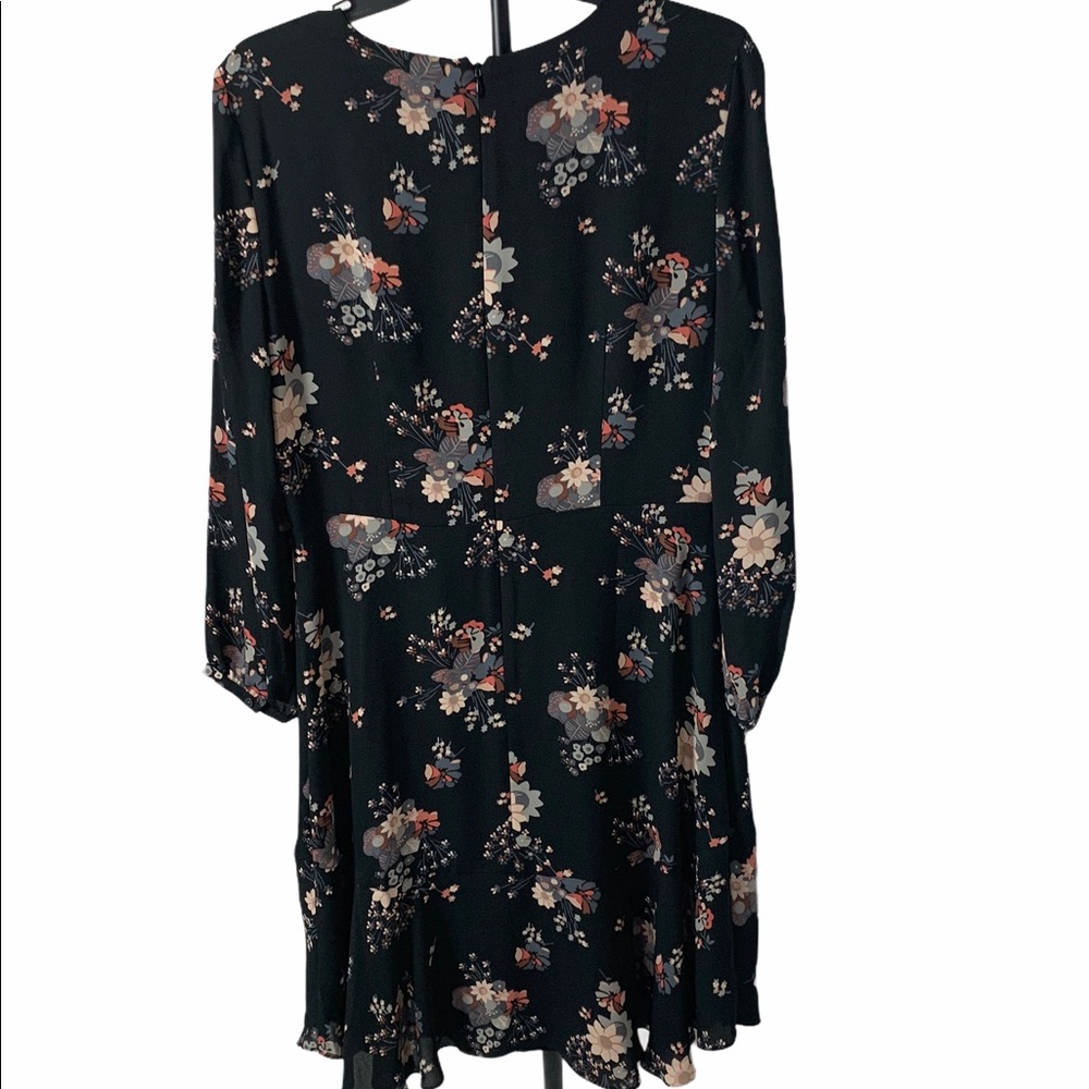 Loft Black Floral Dress Size 8.